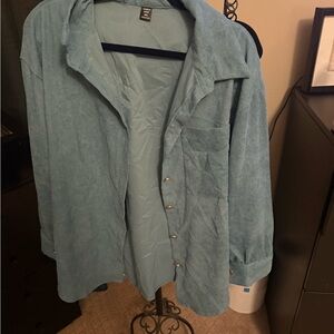 Men's Blue Button-Up Jacket